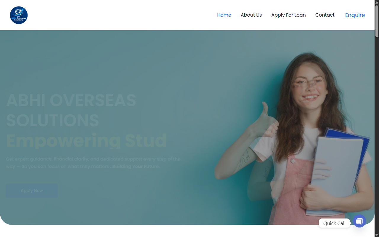 Abhi Overseas Education Website Screenshot