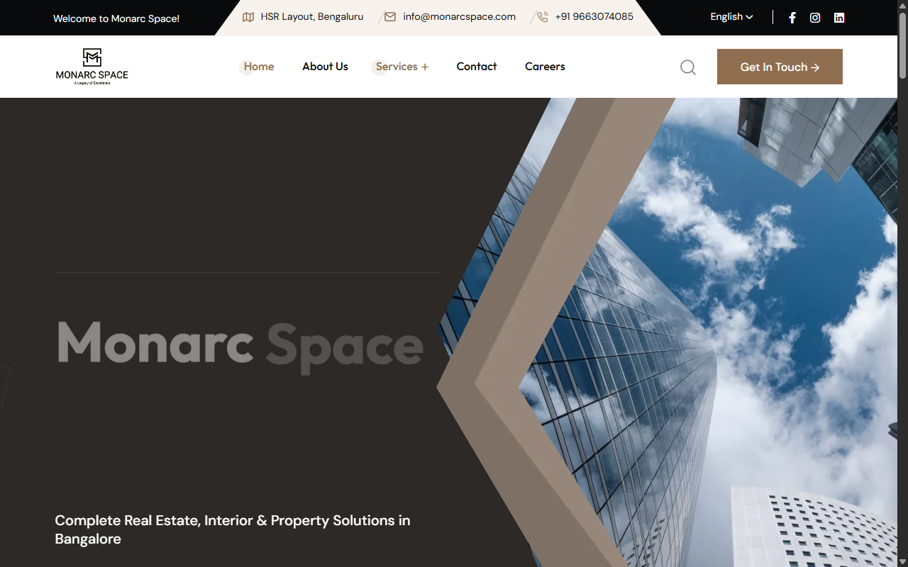 Monarc Space Website Screenshot