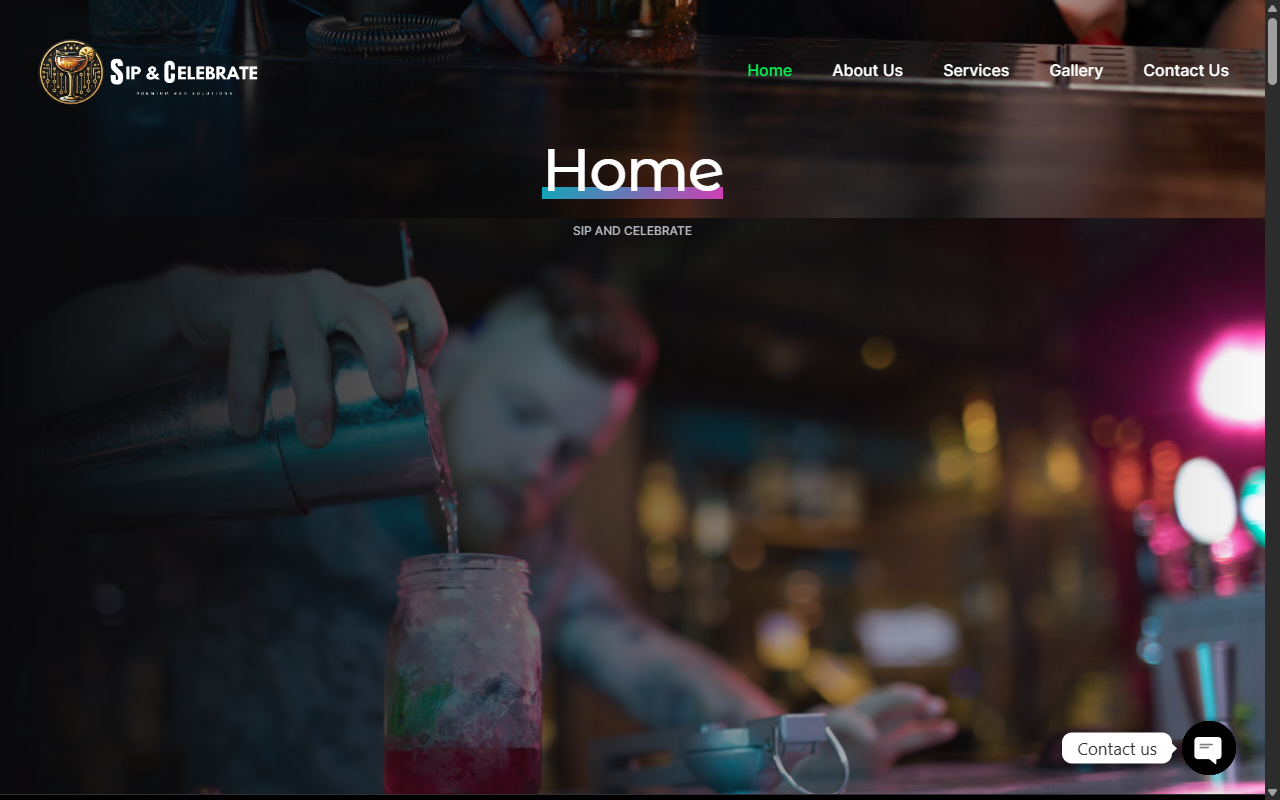 Sip & Celebrate Website Screenshot